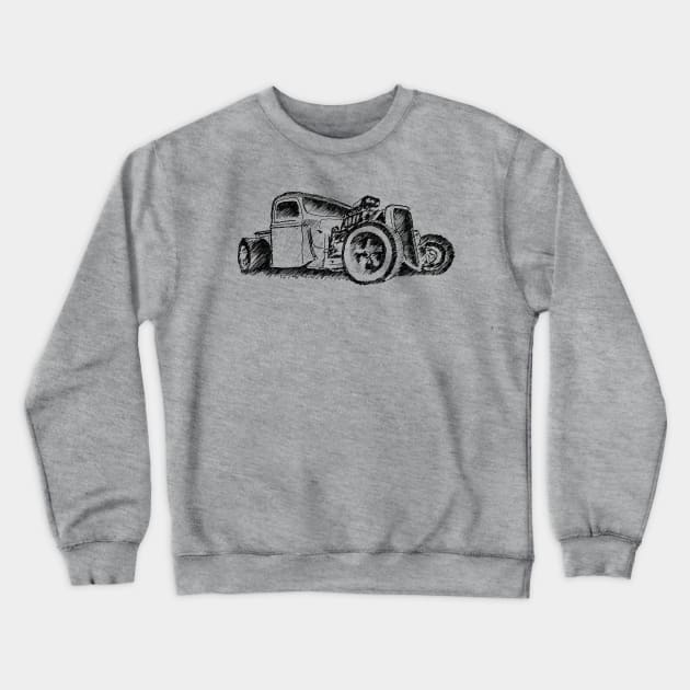 Ford Model A Hot Rod - Sketch Crewneck Sweatshirt by mal_photography